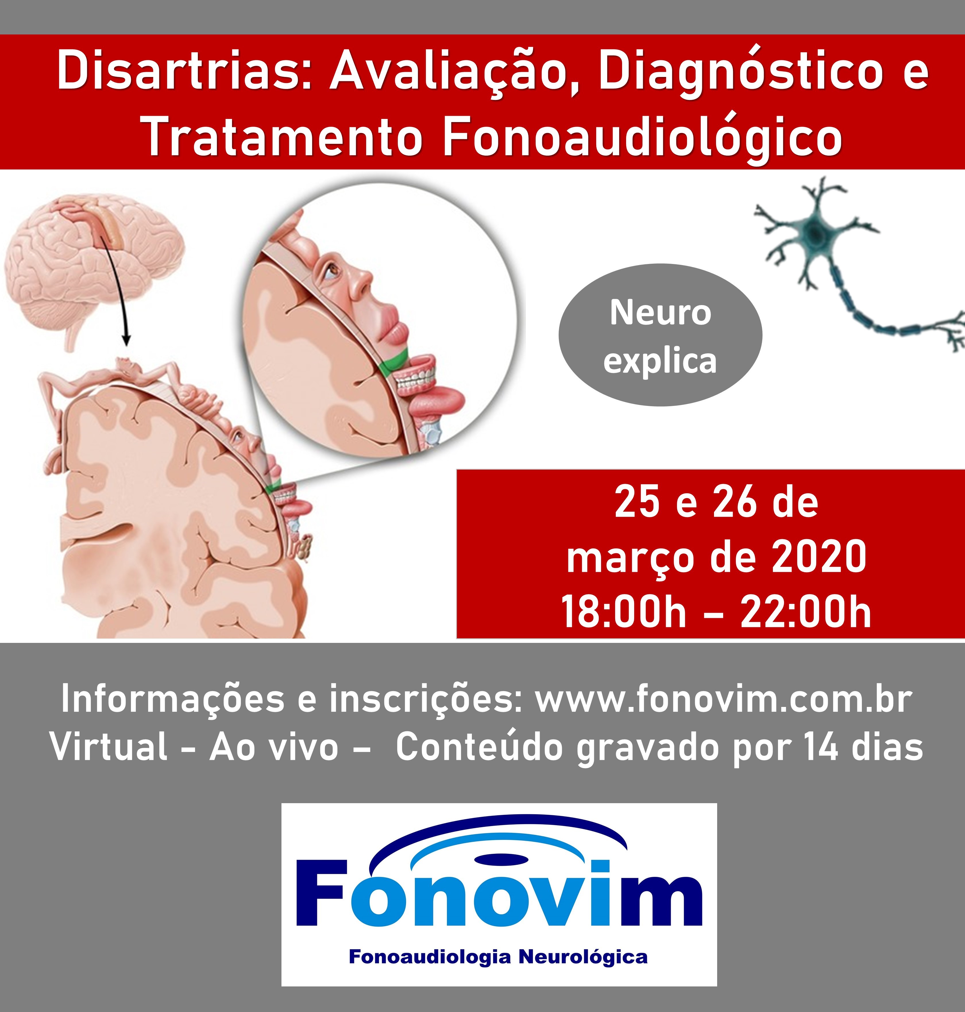 Banner do curso Disartrias: Avaliação, Diagnóstico e Tratamento Fonoaudiológico